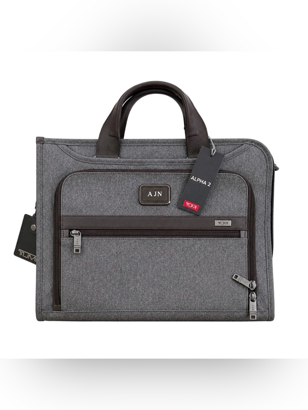 Tumi Alpha 2 Anthracite Grey Slim Deluxe Portfolio Briefcase
